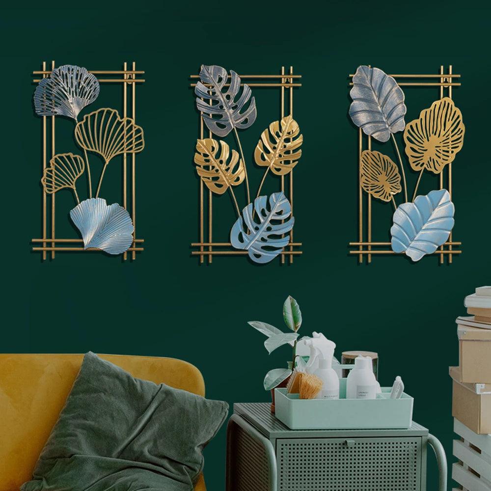 Nordic Metal Leaves Wall Decoration - Ramkos Cozy Lights