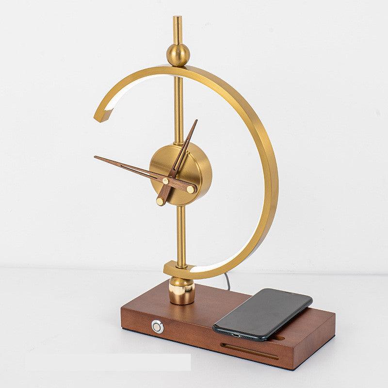 Nordic Clock and Phone Wireless Charging Desk Lamp - Ramkos Cozy Lights