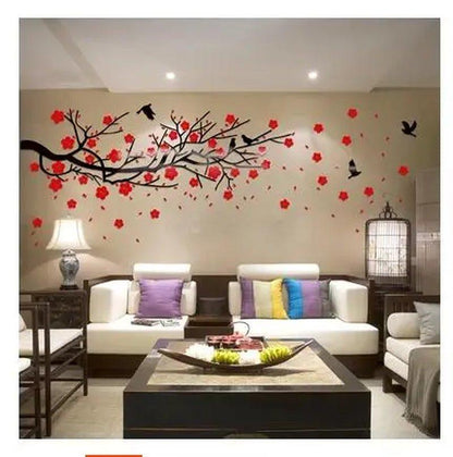 Chinese Plum Tree Crystal Acrylic Stickers - Ramkos Cozy Lights