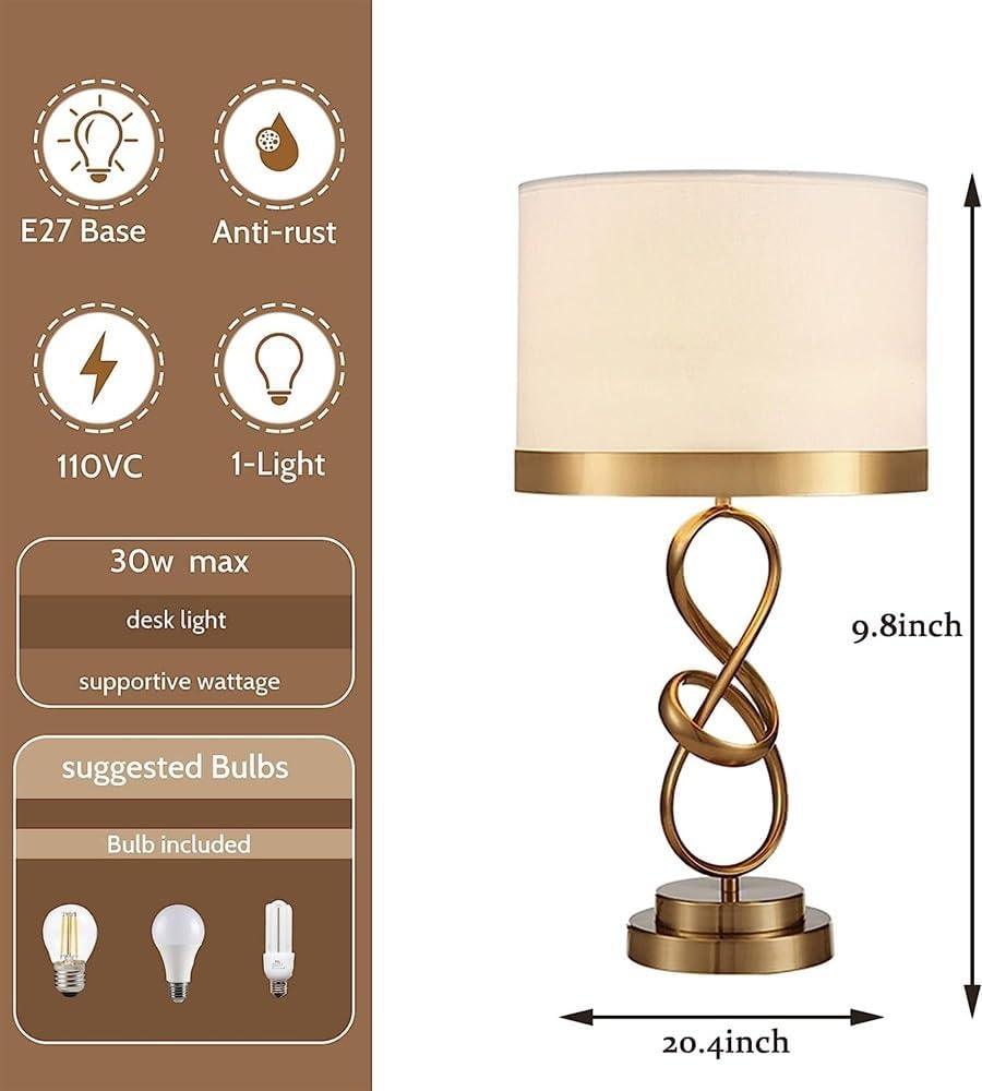 Elegant Bedroom Bedside Lamp - Ramkos Cozy Lights