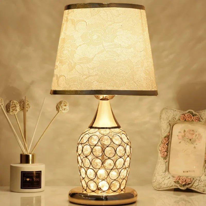 European-Style Crystal Table Lamp - Ramkos Cozy Lights