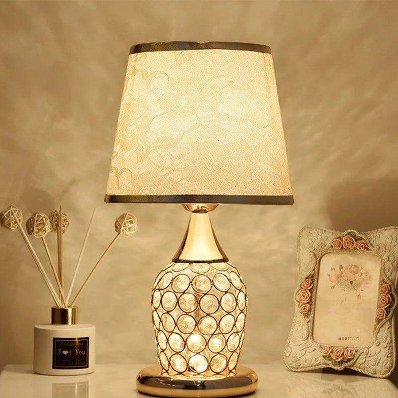 European-Style Crystal Table Lamp - Ramkos Cozy Lights