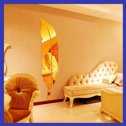 Feather Mirror (Acrylic Sticker) - Ramkos Cozy Lights