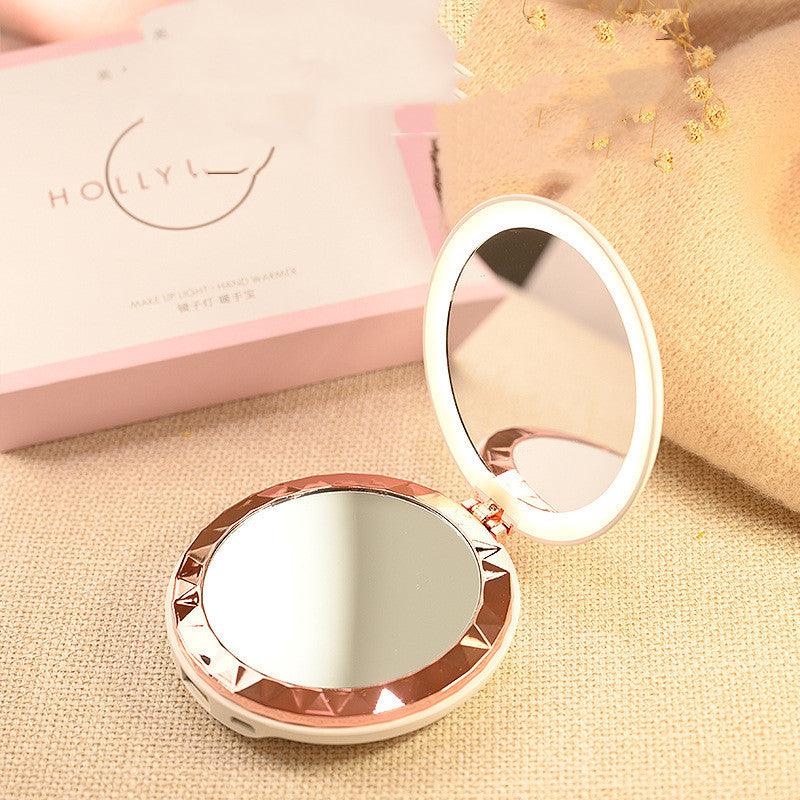 Hand Warmer Makeup Mirror - Ramkos Cozy Lights