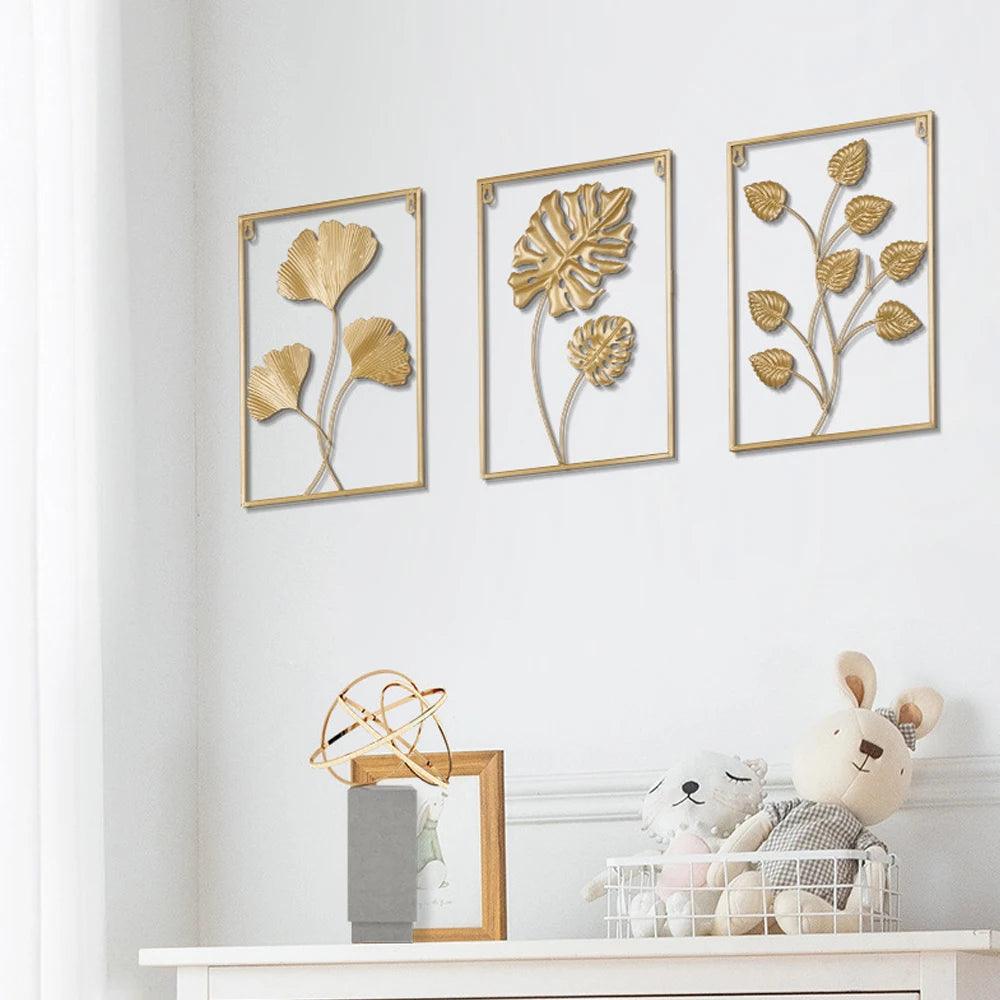 Nordic Metal Leaves Wall Decoration - Ramkos Cozy Lights