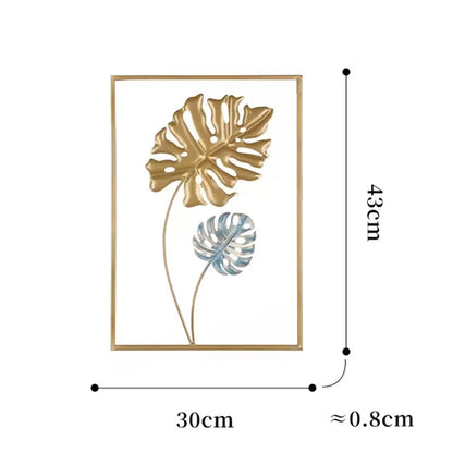 Nordic Metal Leaves Wall Decoration - Ramkos Cozy Lights