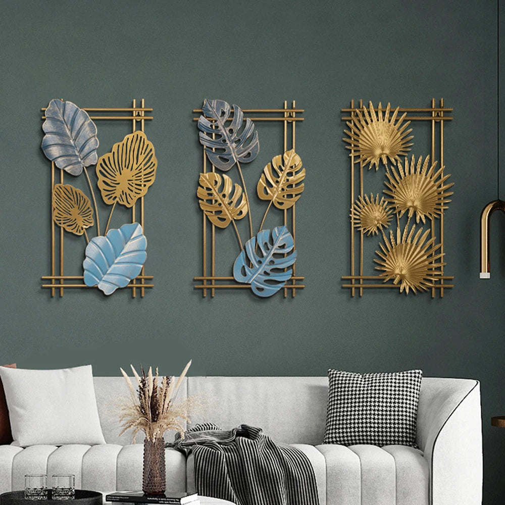Nordic Metal Leaves Wall Decoration - Ramkos Cozy Lights
