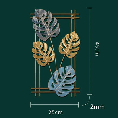Nordic Metal Leaves Wall Decoration - Ramkos Cozy Lights