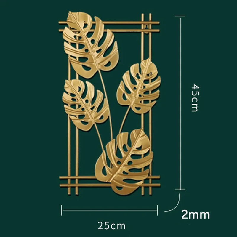 Nordic Metal Leaves Wall Decoration - Ramkos Cozy Lights