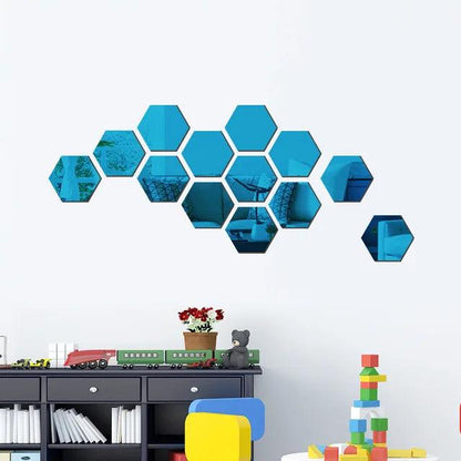 Hexagon Mirror Acrylic Sticker - Ramkos Cozy Lights