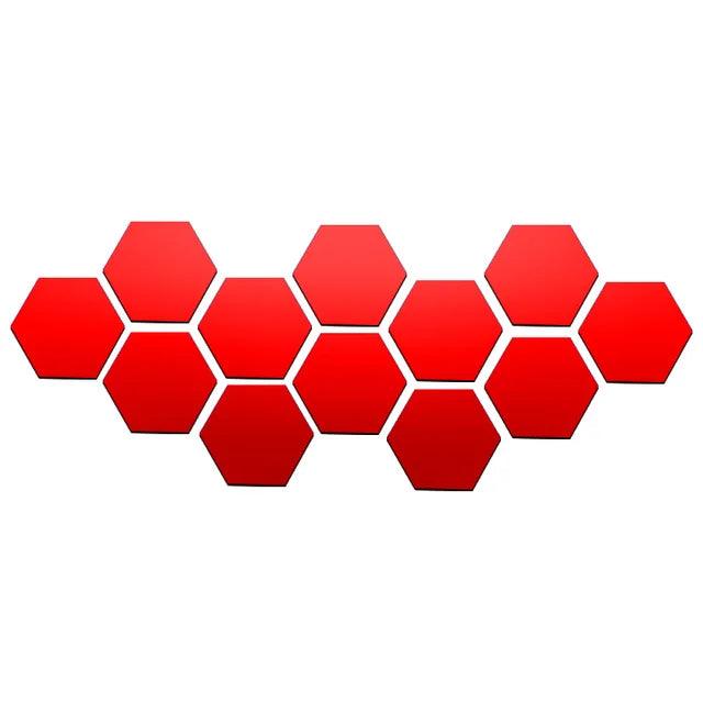 Hexagon Mirror Acrylic Sticker - Ramkos Cozy Lights