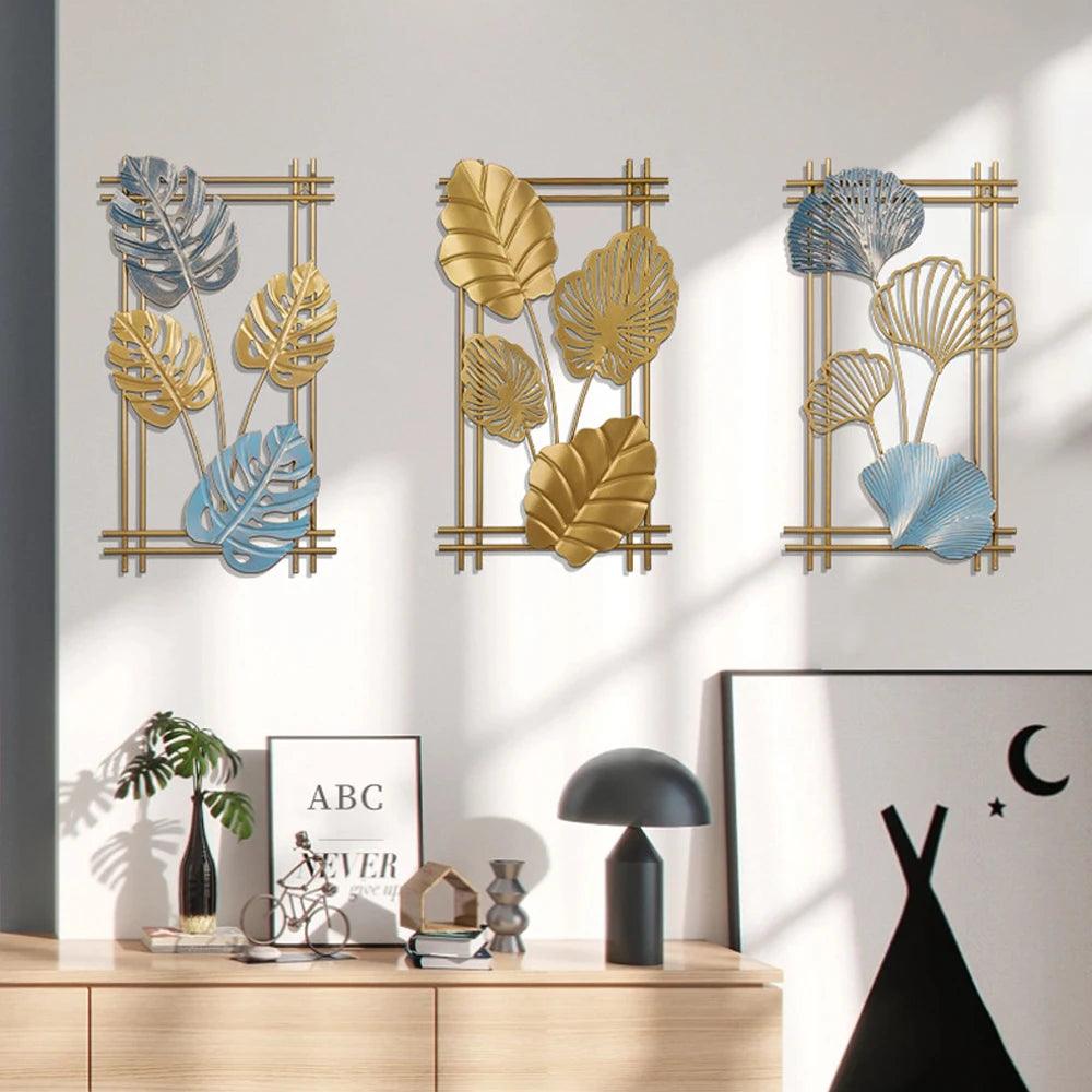 Nordic Metal Leaves Wall Decoration - Ramkos Cozy Lights