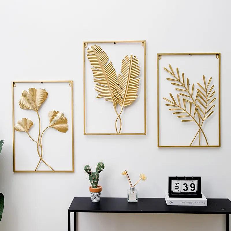 Nordic Metal Leaves Wall Decoration - Ramkos Cozy Lights