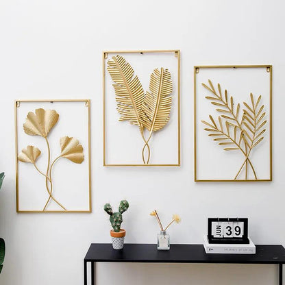 Nordic Metal Leaves Wall Decoration - Ramkos Cozy Lights