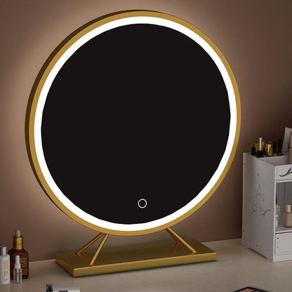 LED Large Gold Makeup Mirror - Ramkos Cozy Lights