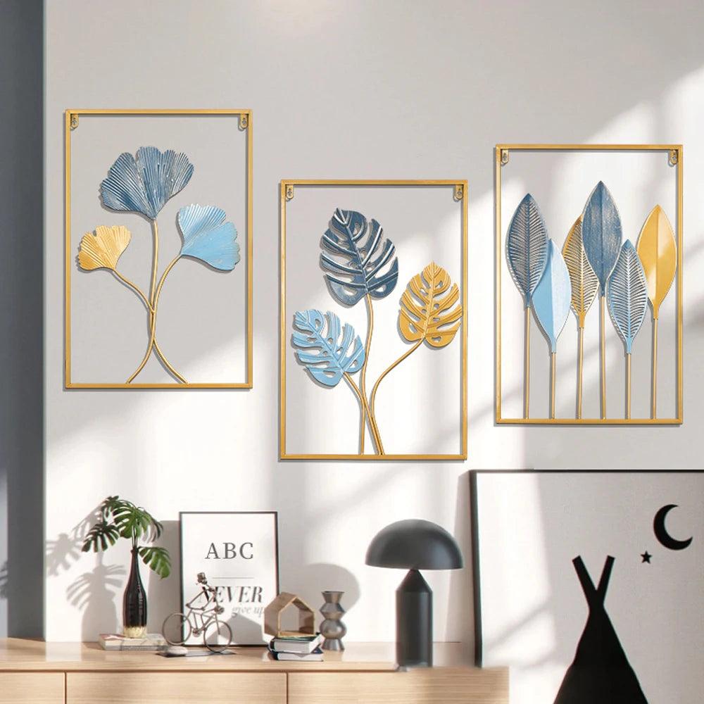 Nordic Metal Leaves Wall Decoration - Ramkos Cozy Lights
